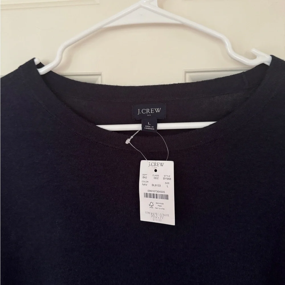NWT J. Crew Summer Navy Knit Short Sleeve Shirt